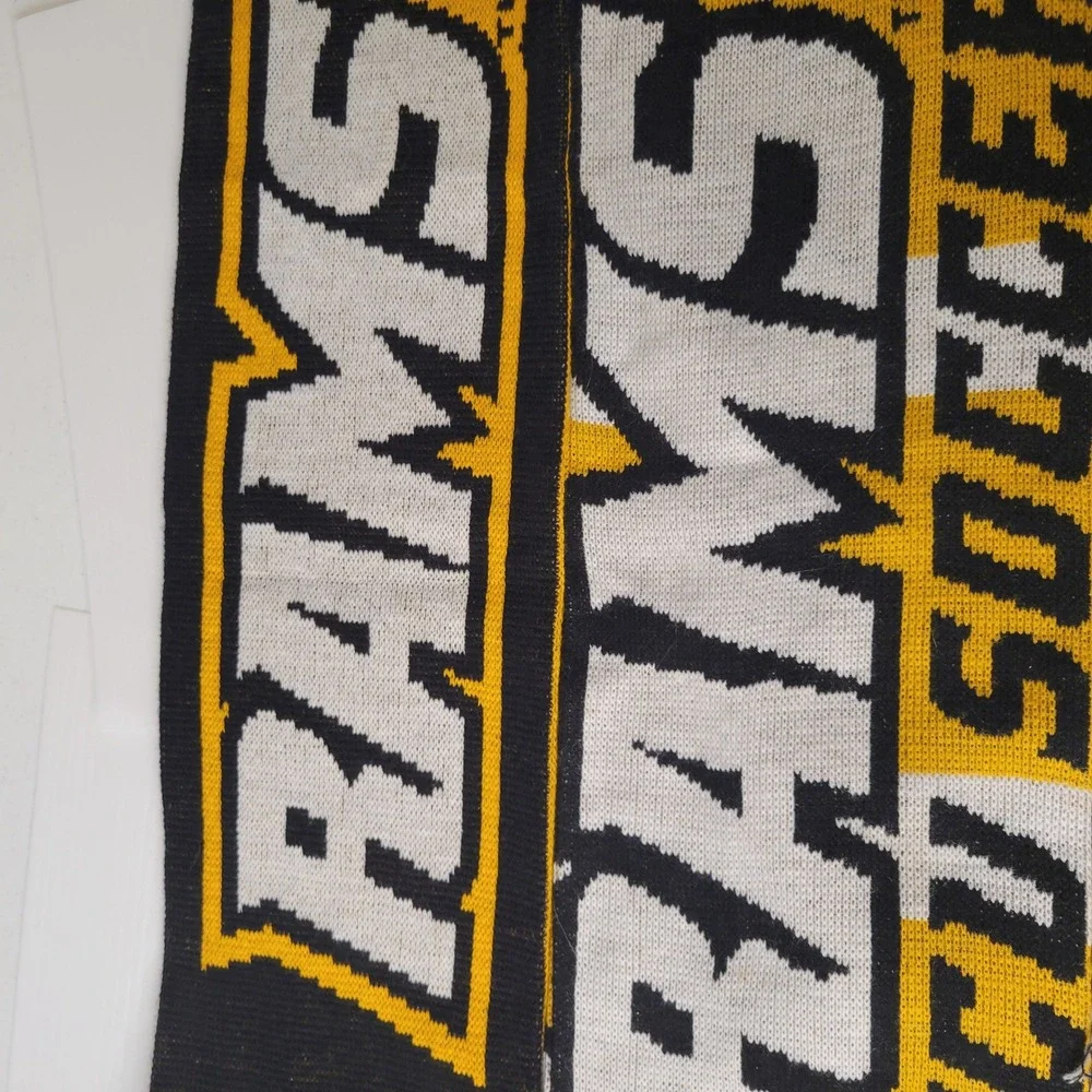 Lot of 2 VCU Rams Knit Scarves Virginia Black Gold NCAA Collegiate Fan Gear